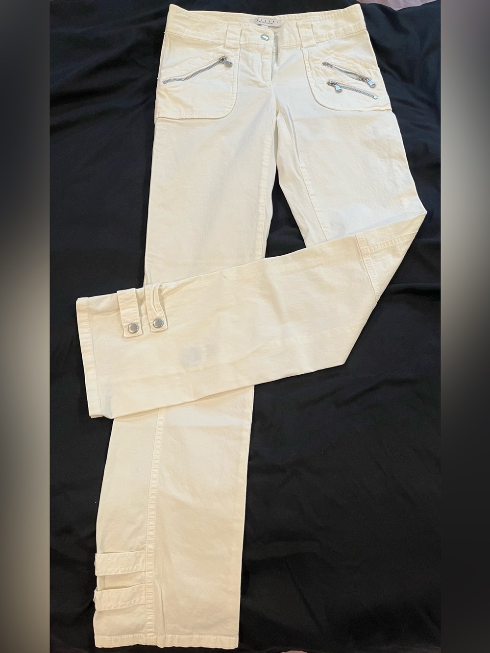 LAUNDRY by Shelli Segal White Zip-Pocket Pants Sz 0